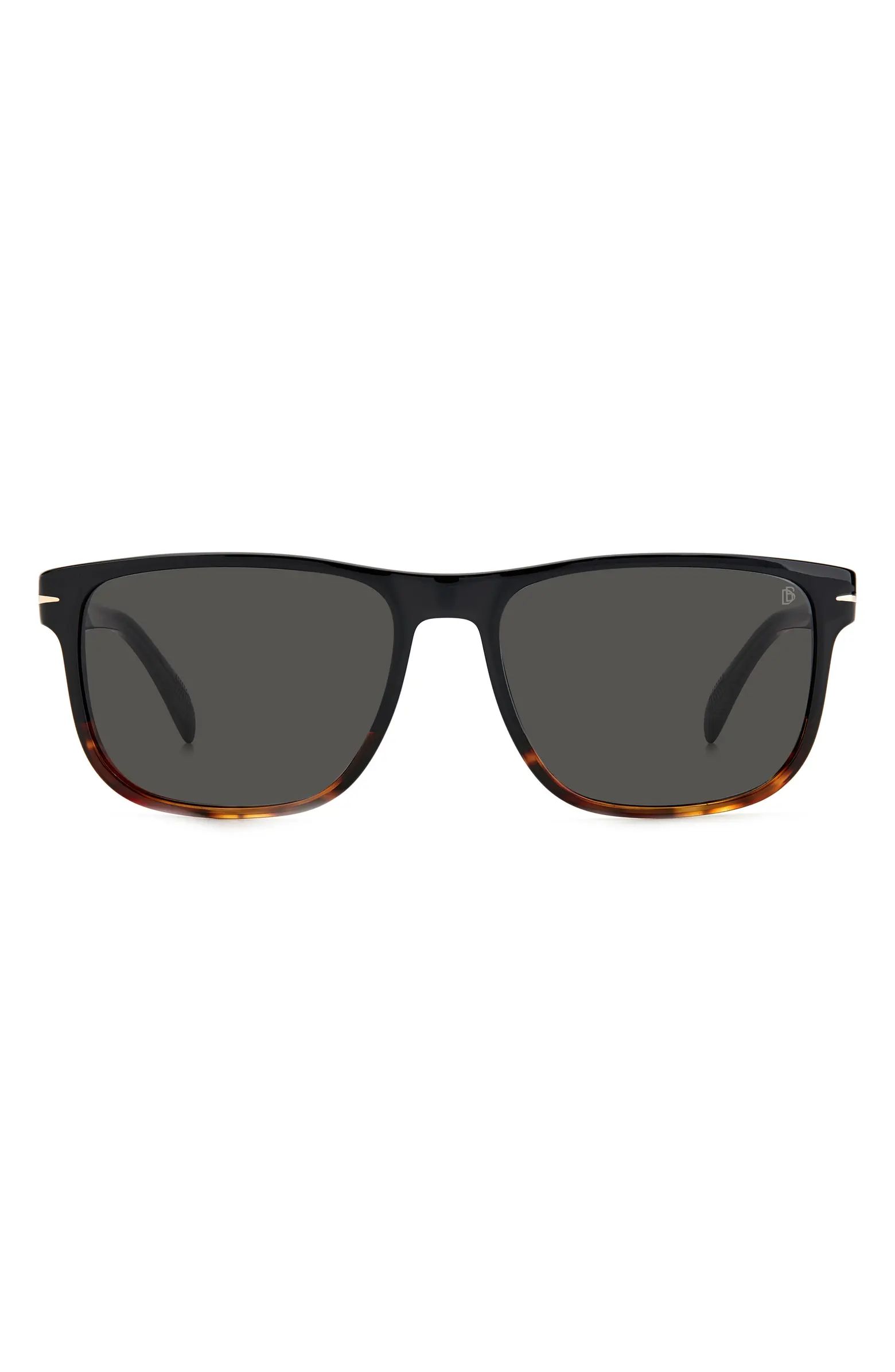 David Beckham Eyewear 57mm Polarized Rectangular Sunglasses | Nordstrom | Nordstrom