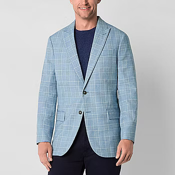 new!Stafford Mens Plaid Classic Fit Sport Coat | JCPenney