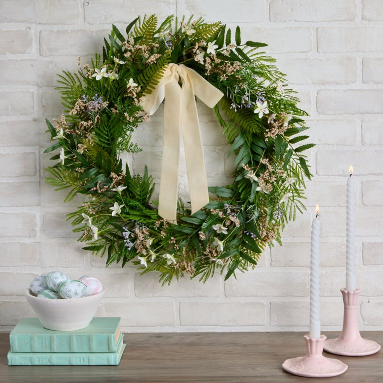 Easter Greenery Wreath, 20 in, by My Texas House | Walmart (US)