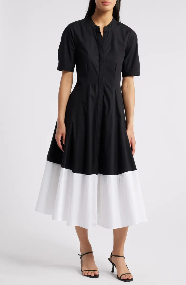 Front Seam A-Line Midi Dress | Nordstrom
