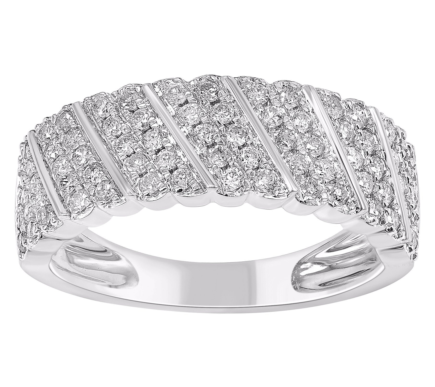 Affinity Diamonds 0.50 cttw Diagonal Band Ring, Sterling | QVC