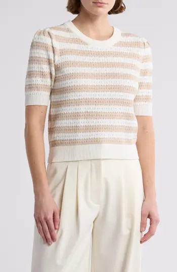 INDUSTRY REPUBLIC CLOTHING Stripe Pointelle Sweater | Nordstromrack | Nordstrom Rack