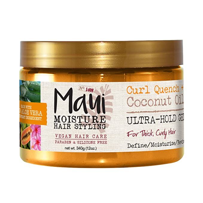 Amazon.com : Maui Moisture Curl Quench + Coconut Oil Ultra-Hold Gel, for Curly Hair Styling, Vega... | Amazon (US)