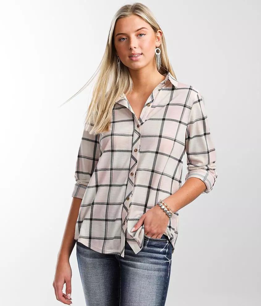 Plaid Knit Shirt | Buckle