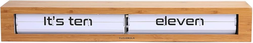 Cloudnola Texttime Wood Wall and Tabletop Flip Clock and Wall Decor, Bamboo and White, 24 inches ... | Amazon (US)