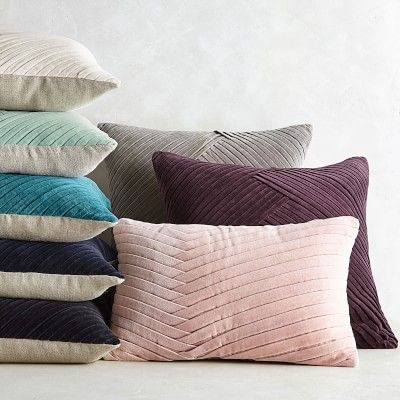 Pleated Velvet Pillow Cover | Williams-Sonoma