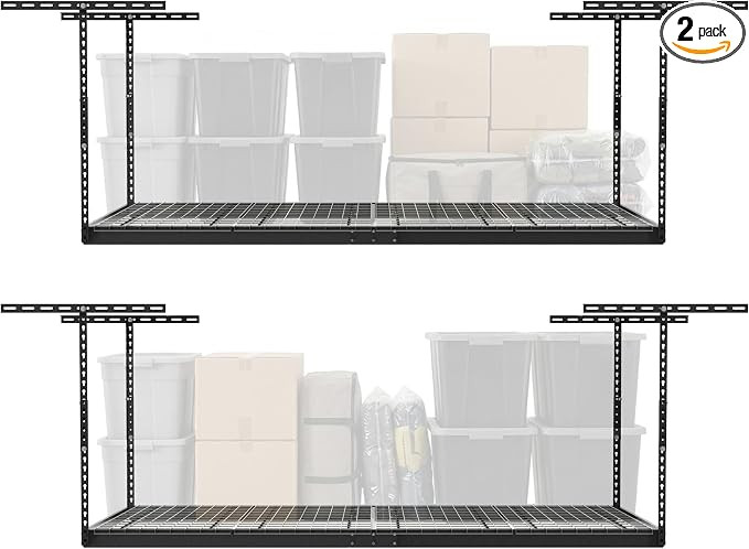 2-Pack 4 x 8 MonsterRax Overhead Garage Storage Rack, Ceiling Racks for Garage, Organization Shel... | Amazon (US)