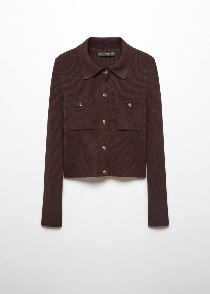 Gerippter cardigan mit taschen -  Damen | Mango Deutschland | MANGO (DE)