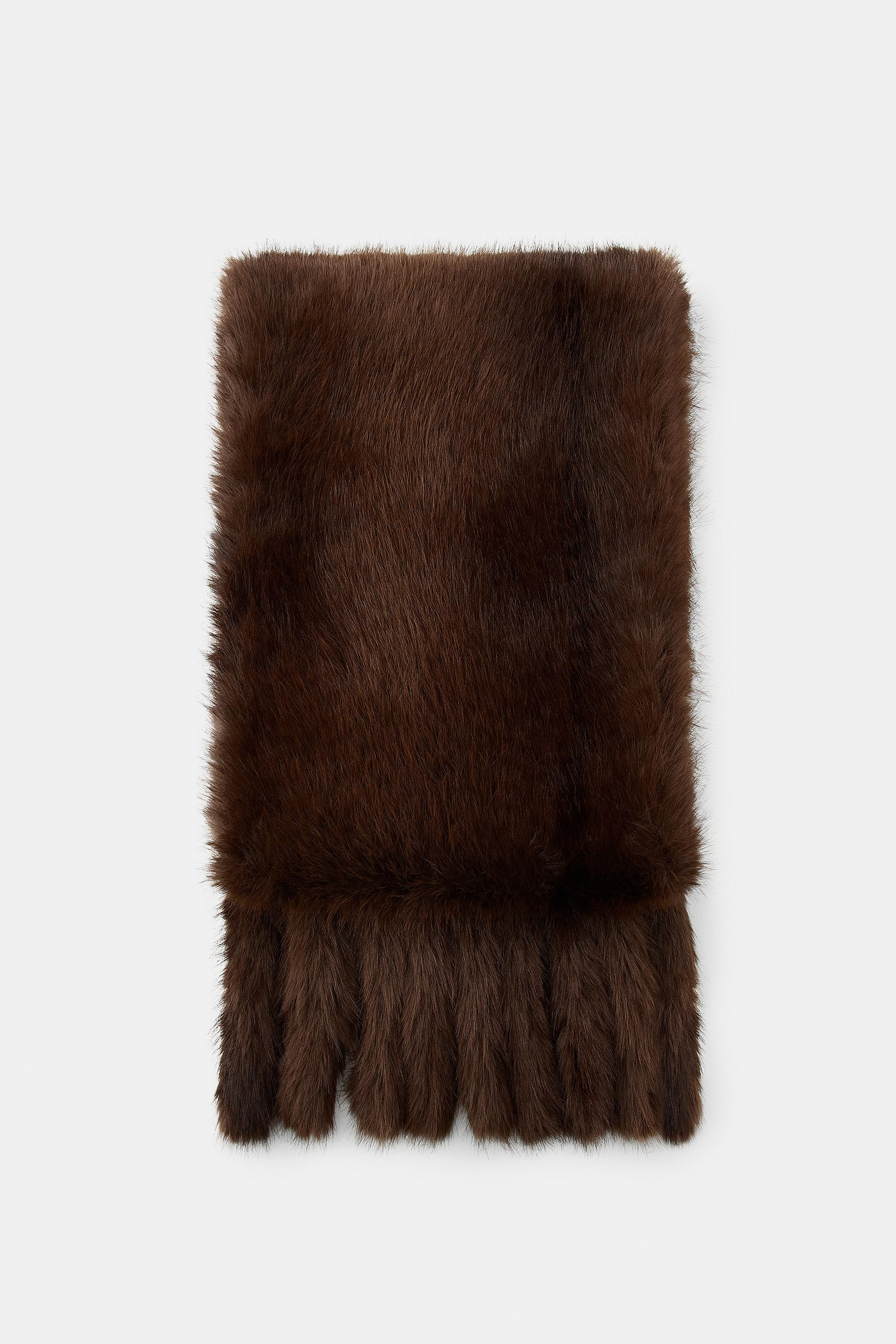 PLAIN FAUX FUR FRINGED SCARF | Zara UK