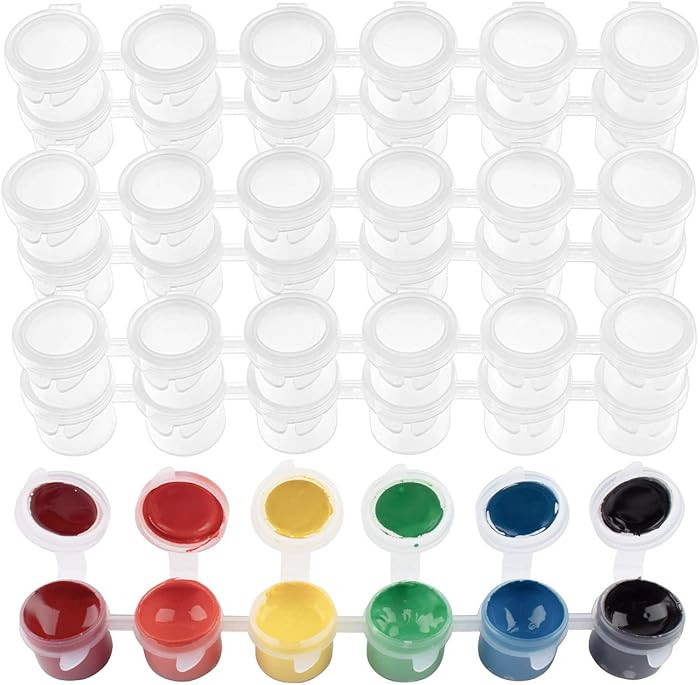 36 Empty Paint Pots with Lids, 5 ml/0.17 OZ Clear Empty Storage Paint Containers, Mini Painting C... | Amazon (US)