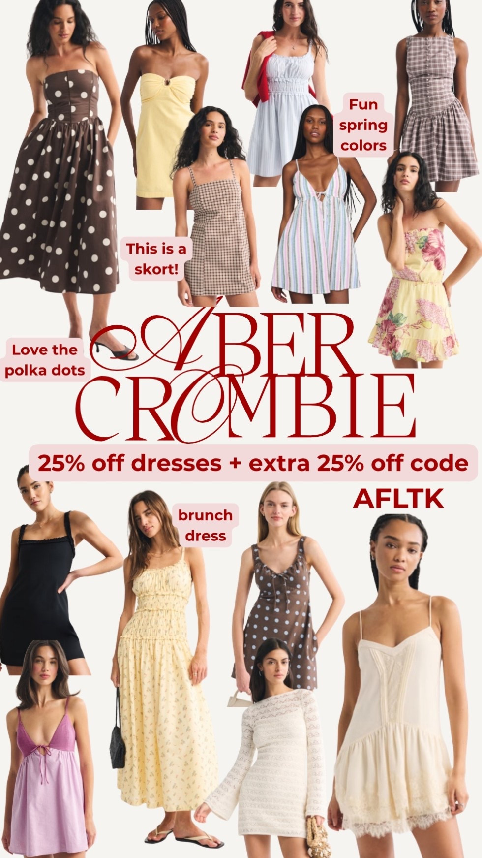 Abercrombie 25% off dresses + EXTRA 25% off code AFLTK

#LTKootd #LTKSpringSale