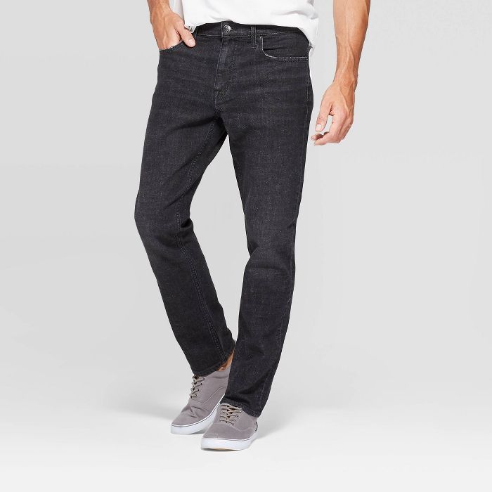 Men&#39;s Athletic Fit Jeans - Goodfellow &#38; Co&#8482; Pitch Black 38x32 | Target