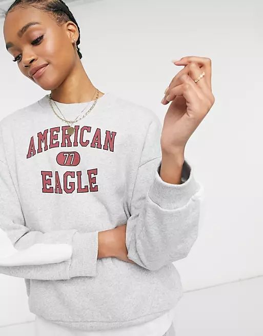 American Eagle logo sweater in grey | ASOS (Global)
