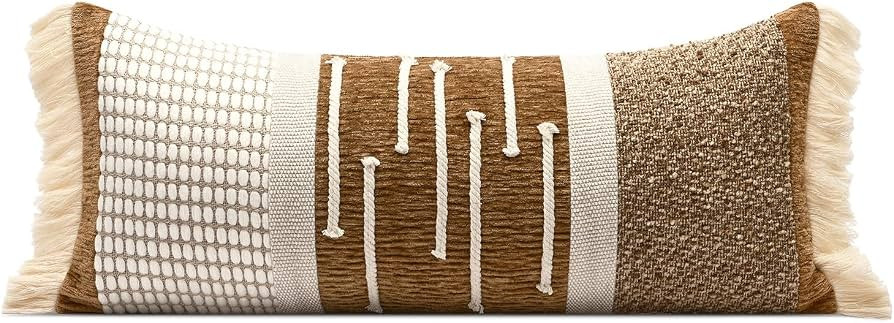 Orange Decorative Boho Body Pillow Cover 12x28 | Amazon (US)