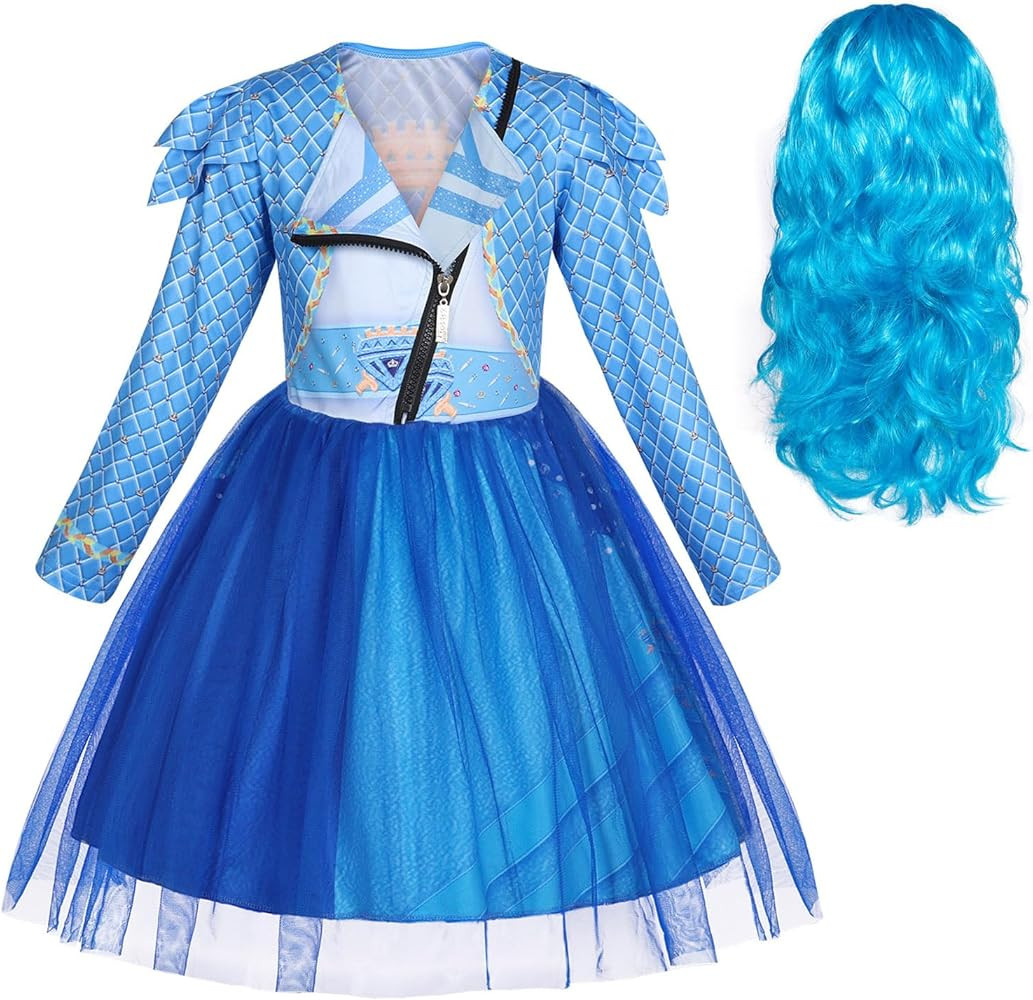 Descendants Red Costume Girls Bridget Pink Princess Dress Kids Halloween Outfits Chloe Role Play ... | Amazon (US)