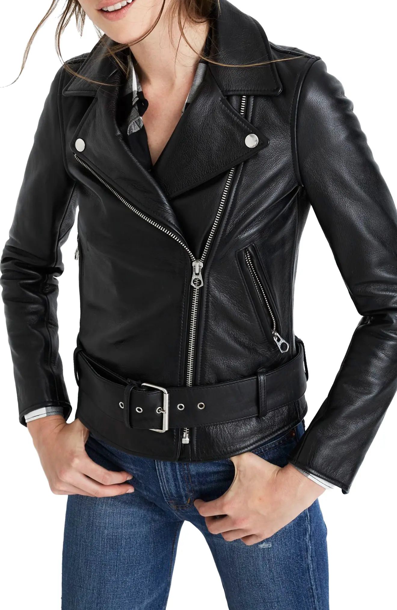 Women's Madewell Ultimate Leather Jacket, Size X-Large - Black | Nordstrom