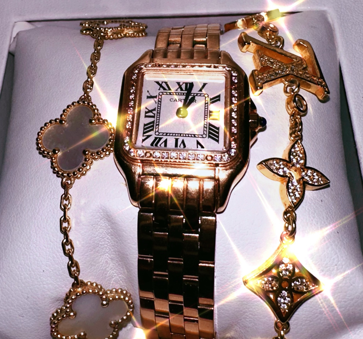 Jewerly Dupes DHgate finds - Cartier Panthere mini , cc bracelet and Lv bracelet 