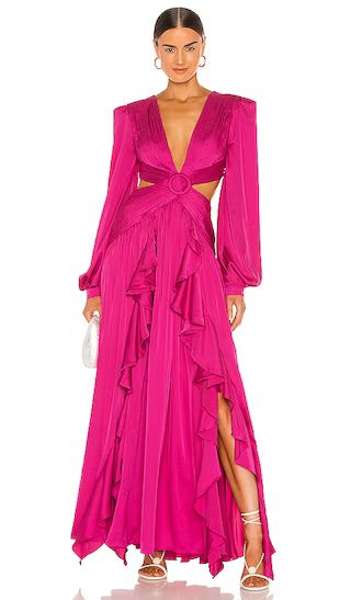 Plunge Cutout Gown in Hot Pink | Revolve Clothing (Global)