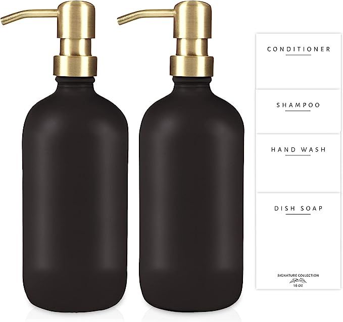 Emerson Essentials Double Glass Soap Bottle Dispensers, 2 Pack, Handset for Kitchen Sinks Bathroo... | Amazon (US)
