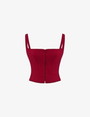 Pia square-neck stretch cotton-blend corset top | Selfridges
