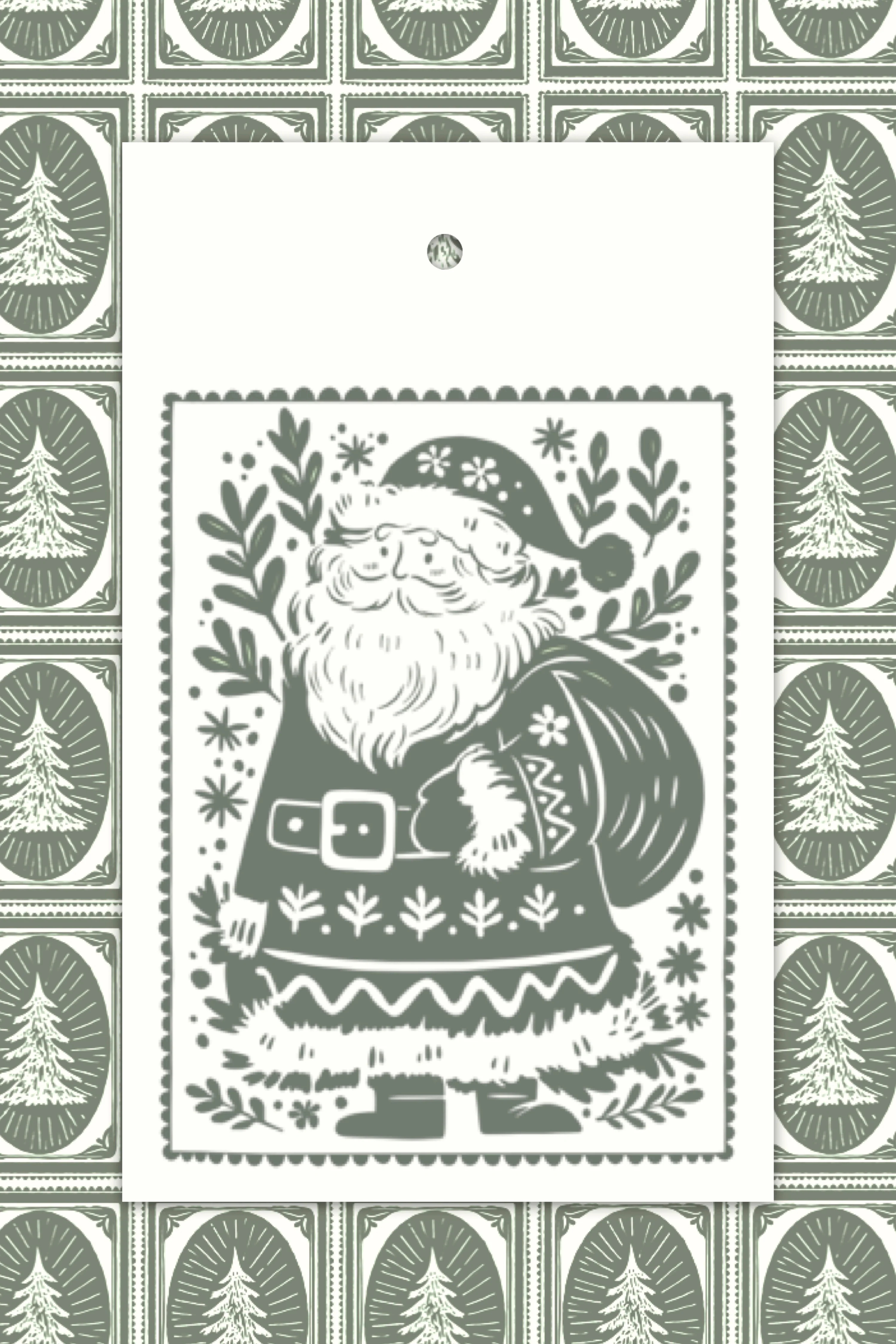 Woodblock Print Santa Tags | JSH Home Essentials