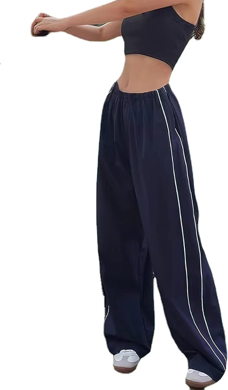 XPONNI Track Pants Women Baggy Pants Y2k Pants Parachute Pants for Women Y2K Clothing | Amazon (US)