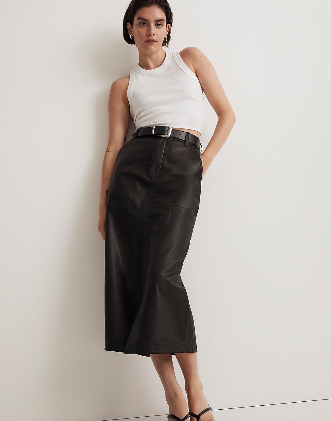 Leather Midi Skirt | Madewell