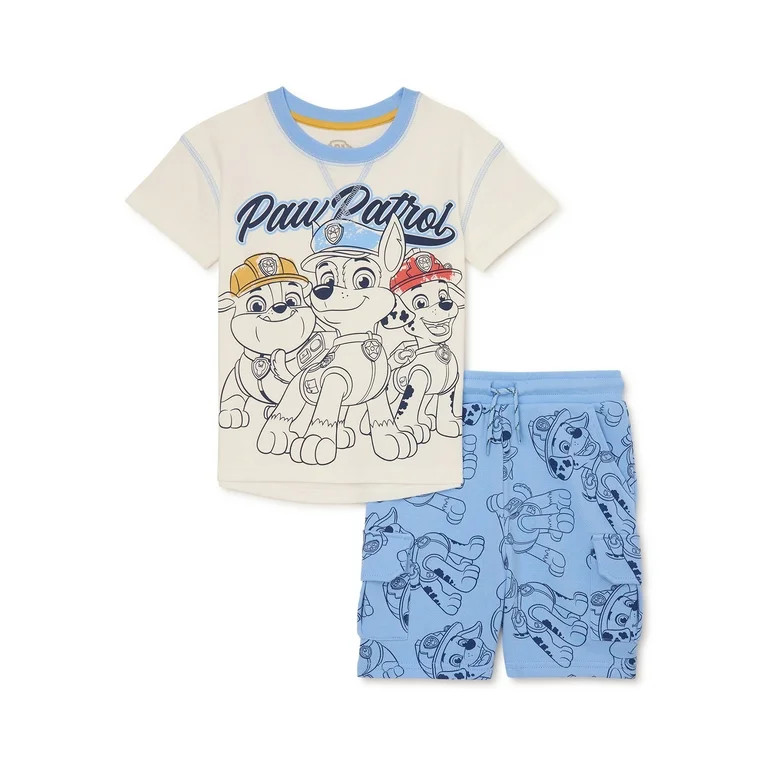 Paw Patrol Toddler Boys Short Sleeve T-Shirt and Shorts Set, 2-Piece, Sizes 2T-5T | Walmart (US)