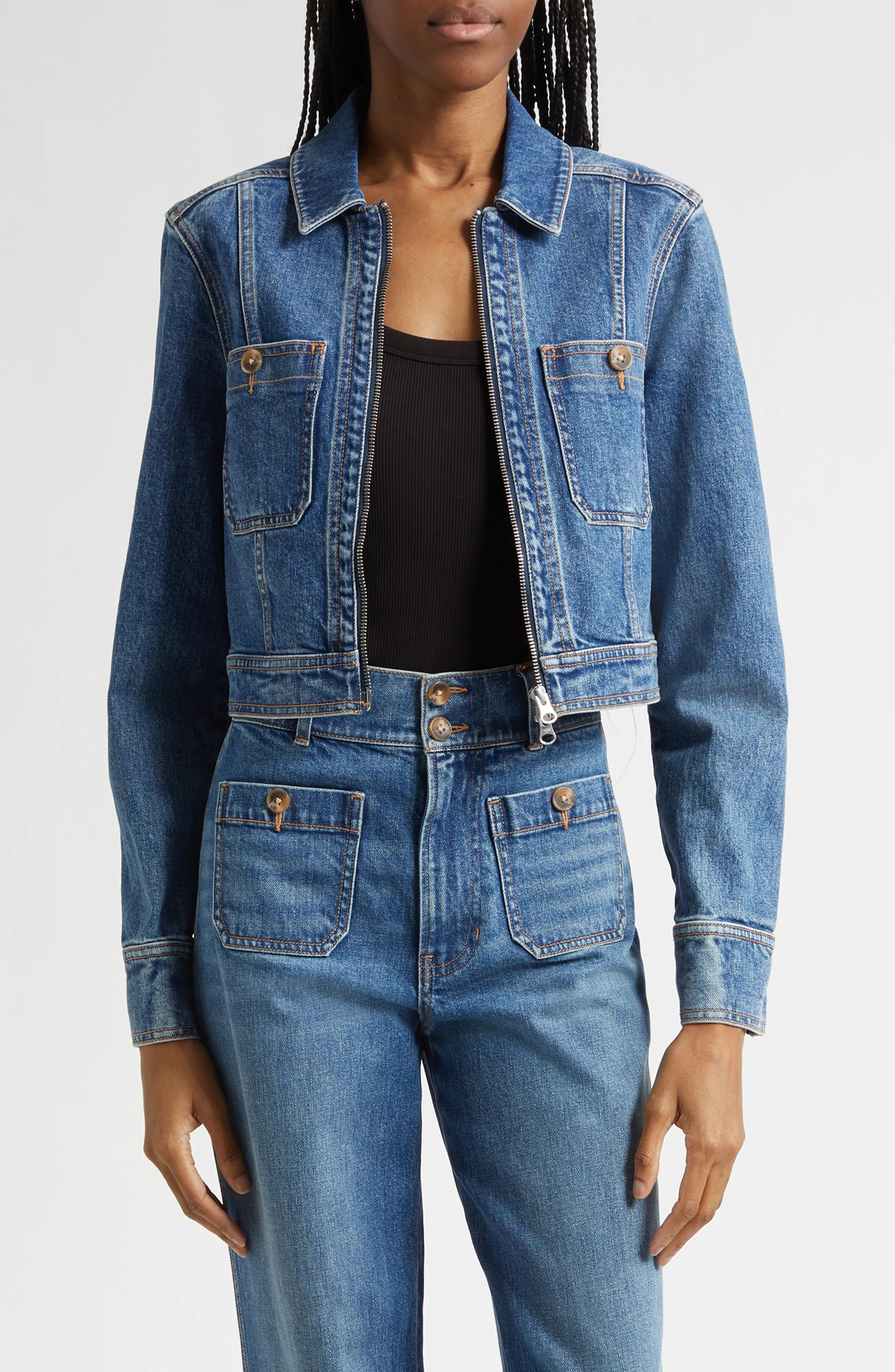 Patty Zip Front Denim Jacket (Women) | Nordstrom | Nordstrom