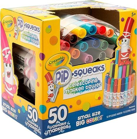 Crayola Pip Squeaks Marker Set, 50 Washable Markers, Gift for Kids | Amazon (US)