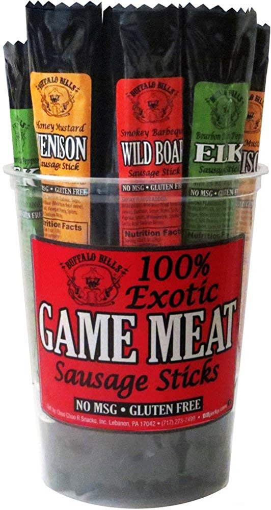 Buffalo Bills Exotic Game Meat Sausage Sticks (mixed 1oz sticks - elk, venison and wild boar) | Amazon (US)