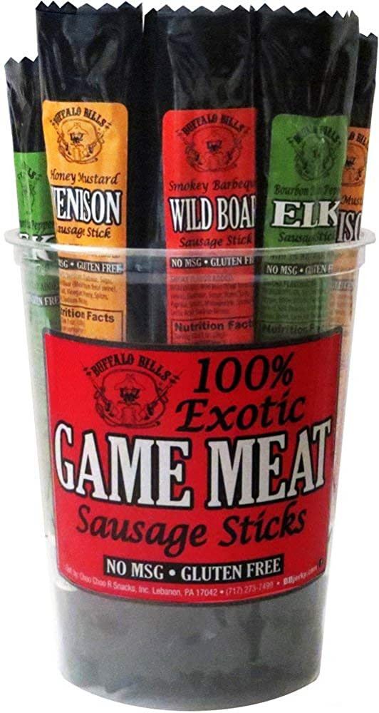 Buffalo Bills Exotic Game Meat Sausage Sticks (mixed 1oz sticks - elk, venison and wild boar) | Amazon (US)