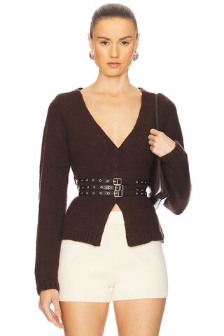 With Jean Valerie Sweater in Chocolate from Revolve.com | Revolve Clothing (Global)
