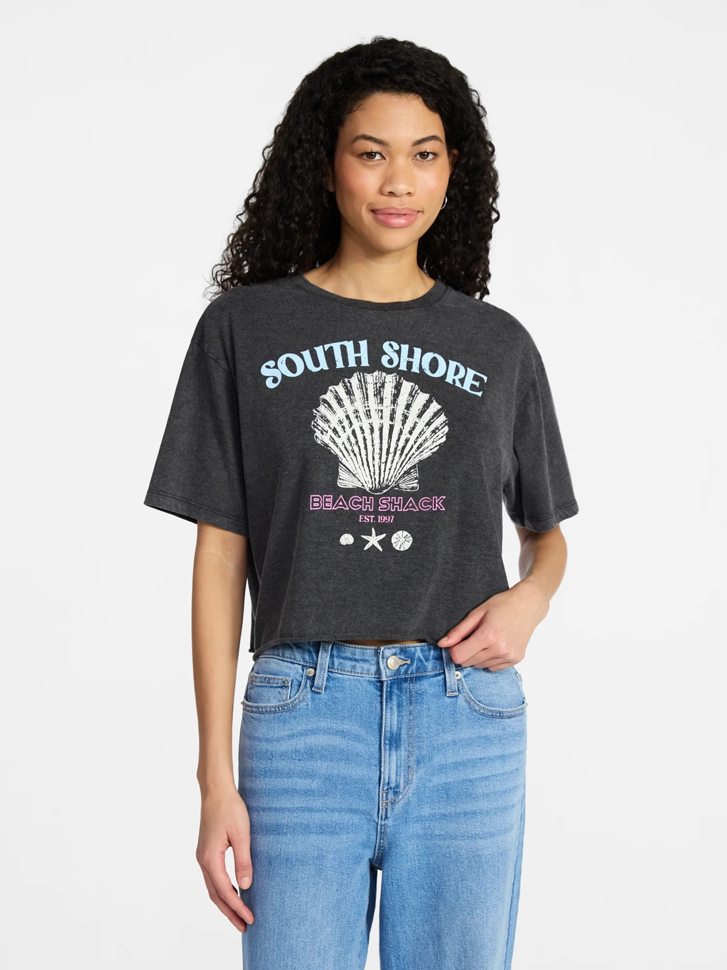 No Boundaries Boxy Cropped Graphic Tee, Women's XXS-XXL | Walmart (US)