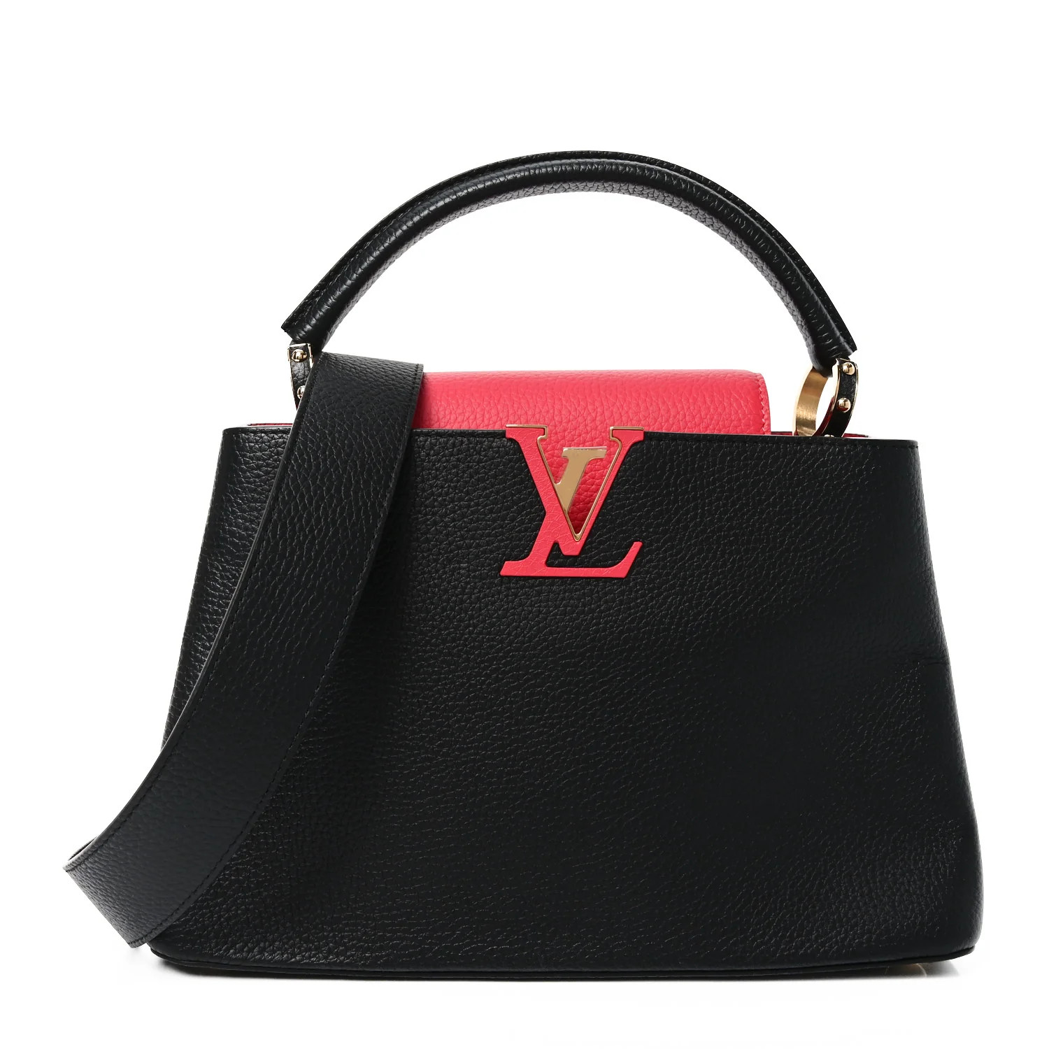 Taurillon Capucines PM Black Rose Berlingot | FASHIONPHILE (US)