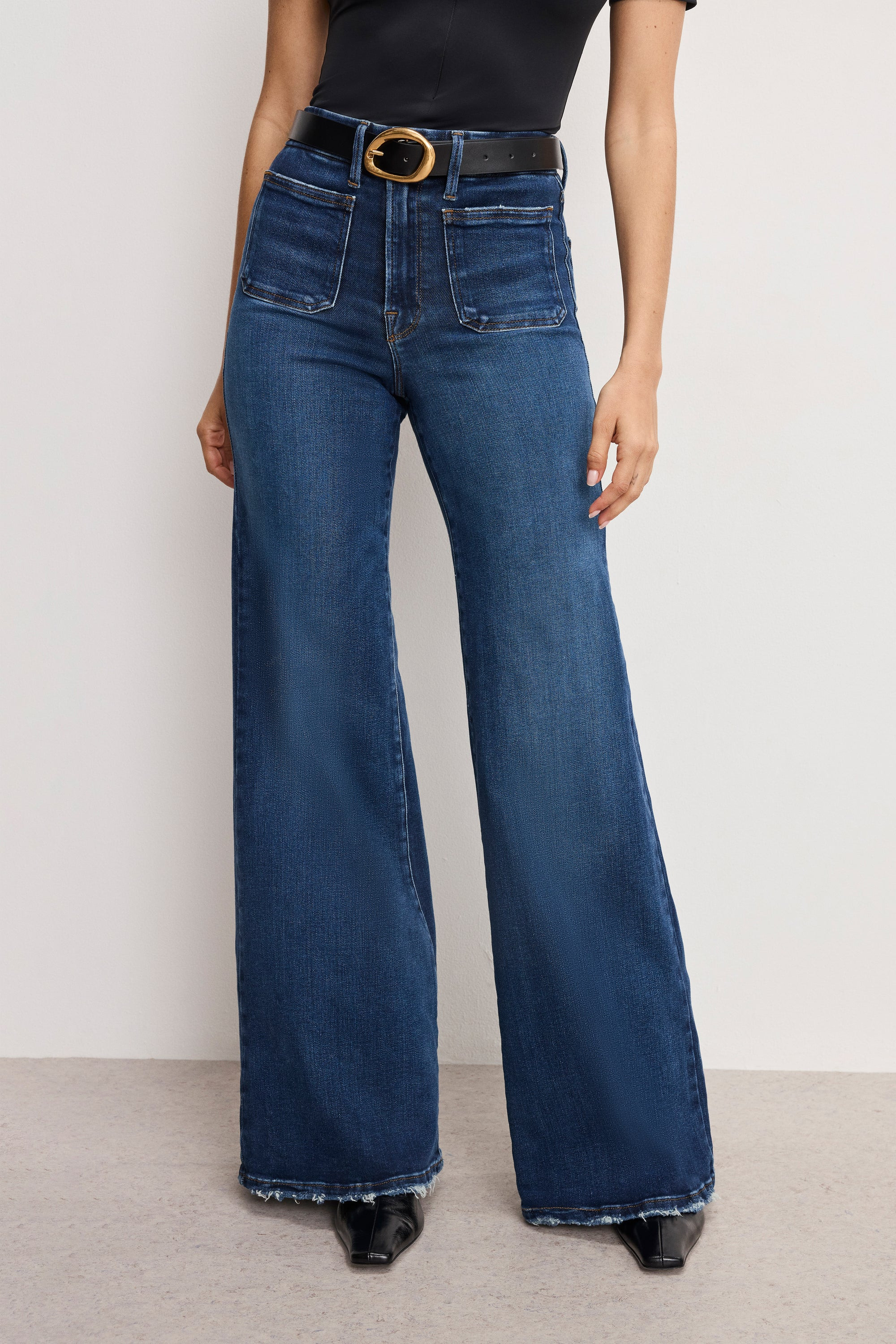 SOFT TECH GOOD WAIST PALAZZO JEANS | INDIGO511 - GOOD AMERICAN | Good American