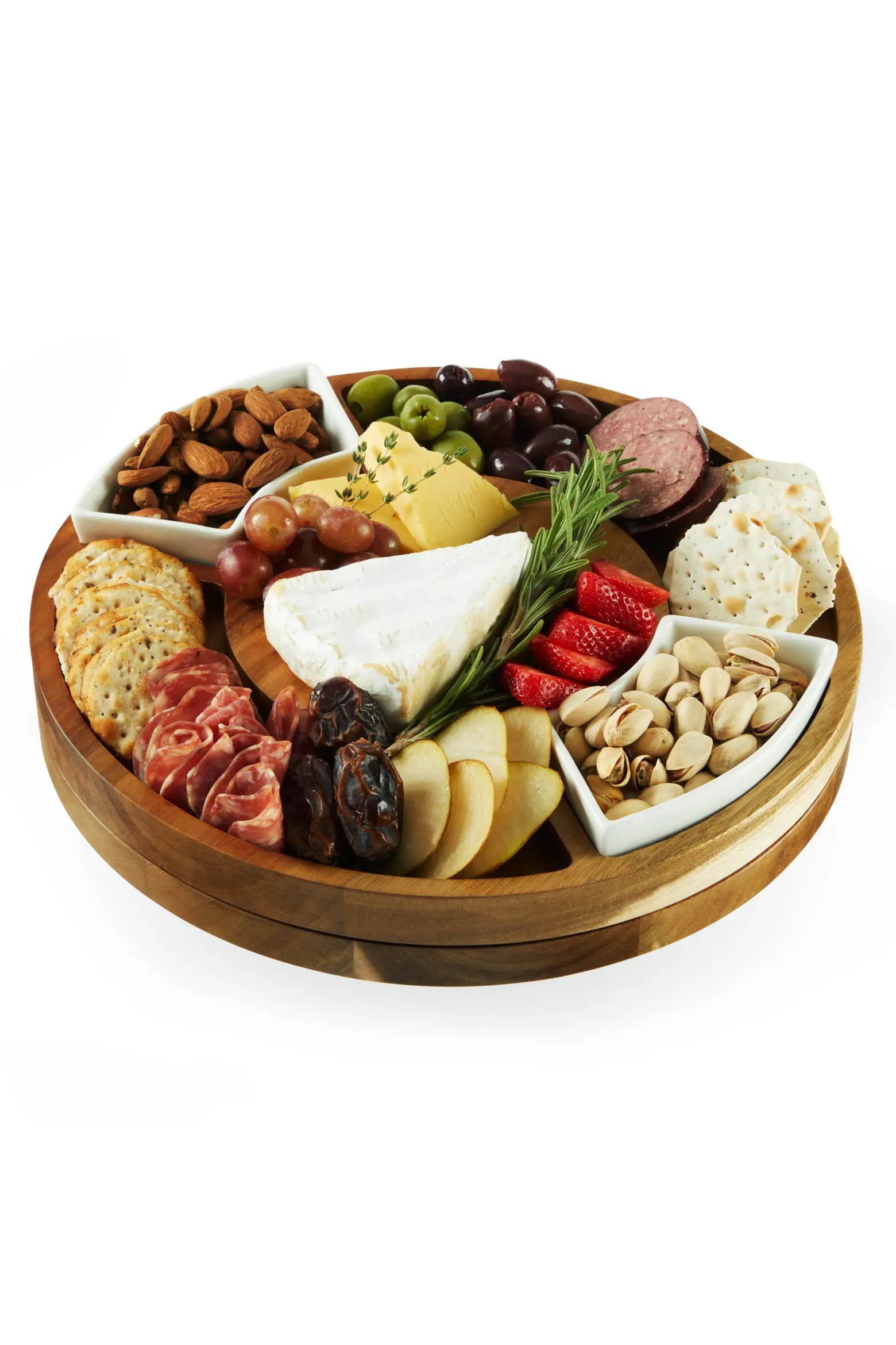 Acacia Wood Rotating Charcuterie Board with Ceramic Dishes | Nordstrom | Nordstrom