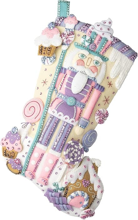 Bucilla Felt Applique 18" Stocking Making Kit, Nutcracker Sweet, Perfect for DIY Arts and Crafts,... | Amazon (US)