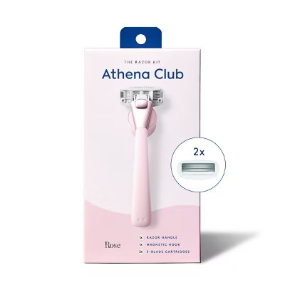 Athena 5-blade Women's Razor Kit - 1 Razor Handle, 2 Razor Blade Refills, Magnetic Hook | Target