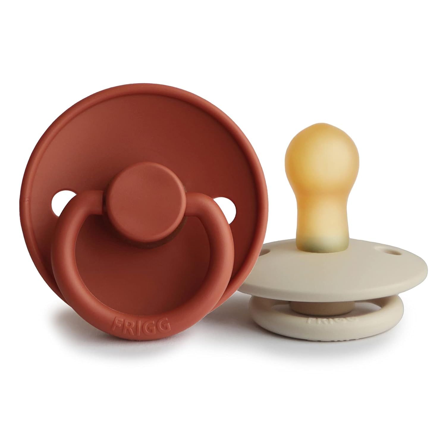 FRIGG Natural Rubber Baby Pacifier | Made in Denmark | BPA-Free (Rust/Cream, 0-6 Months) | Amazon (US)