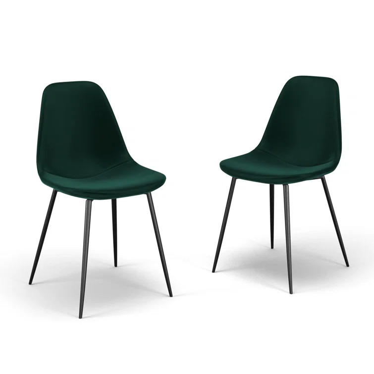 Hawkins Velvet Upholstered Side Chair (Set of 2) | Wayfair North America