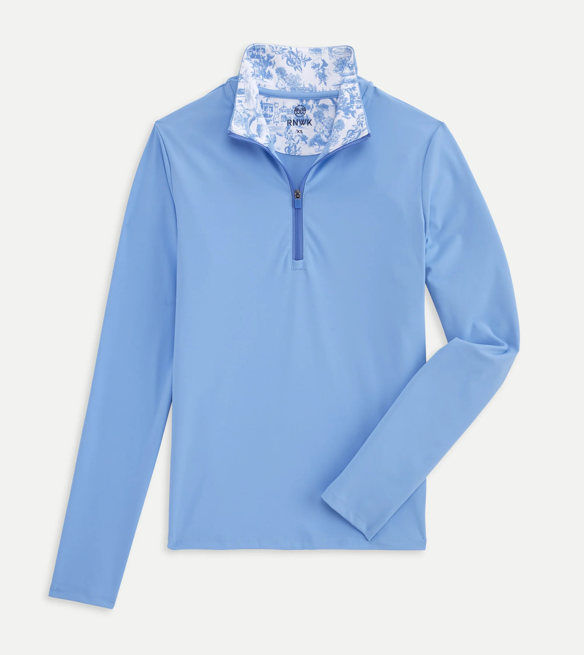 Renwick Solid 1/4 Zip with Toile Collar | Renwick