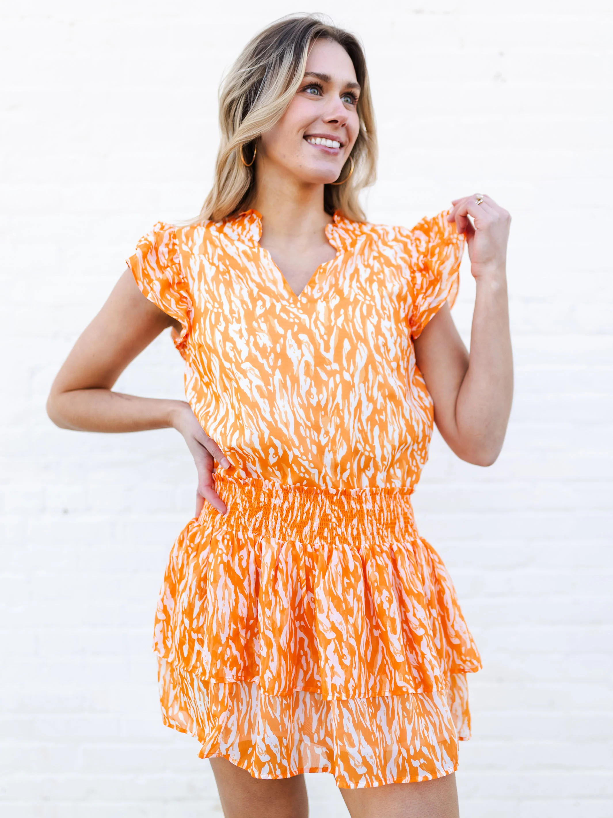 Marley Top | Tiger Tail Orange + White | Michelle McDowell