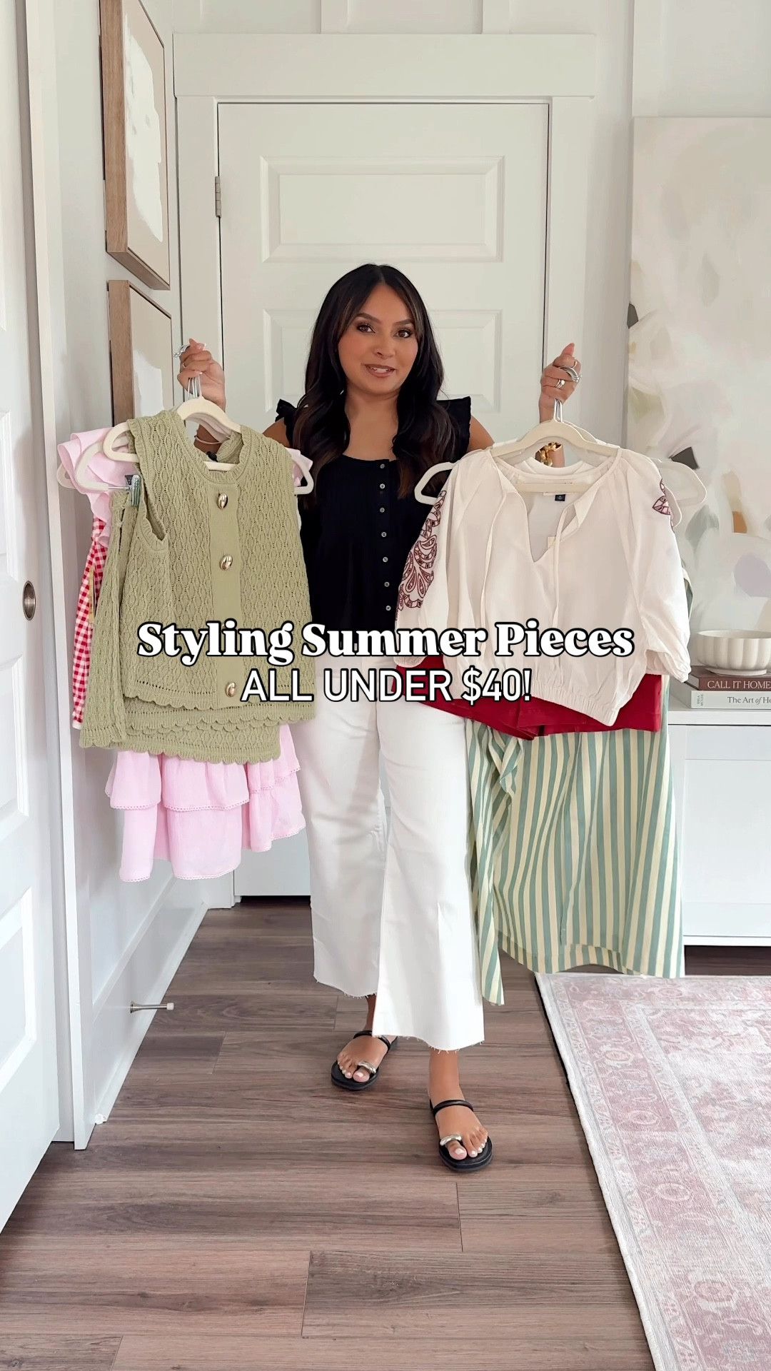 Summer Outfits under $40!
For reference: I’m 5’0, 32b bra size, and 2/26 in bottoms, pear shaped. 

White tank with olives size xs TTS
Green stripe skirt size xs TTS
Gold heels size 5 TTS

Embroidered sleeve top size xs TTS
Orange red shorts size 2 TTS
Brown sandals size 5 TTS

Pink dress size xxs TTS
Gold heels size 5 TTS

Green crochet top size xs TTS
Green crochet skirt size xs TTS
Clear wedges size 5 TTS

Pink gingham tank size xs TTS
Pink gingham skort size small TTS
White sneakers size 6 TTS

Date night
Going out
Dinner
Travel
Vacation
Europe
Girls night
Drinks
Styling tips
Honey Sweet Petite
Honeysweetpetite
Charleston, SC


#LTKStyleTip #LTKFindsUnder50 #LTKPetite