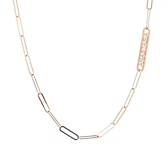 Italian Silver Personalized Paperclip 22" Necklace | QVC