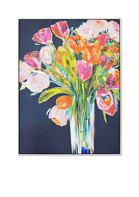 Framed Bouquet Embellished Canvas | Belk