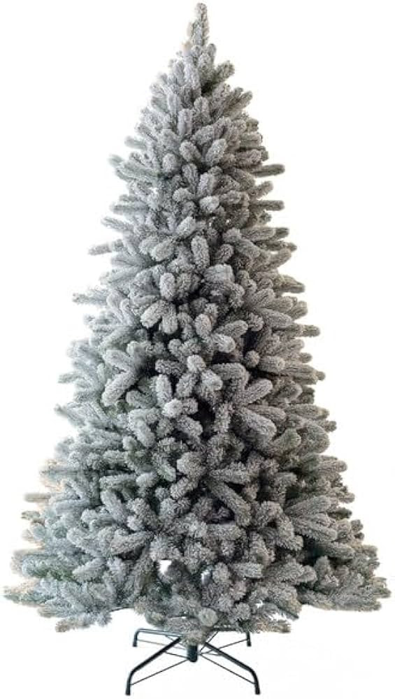 KING OF CHRISTMAS 9ft Snow Flocked Artificial Christmas Tree Unlit, King Flock Christmas Tree wit... | Amazon (US)