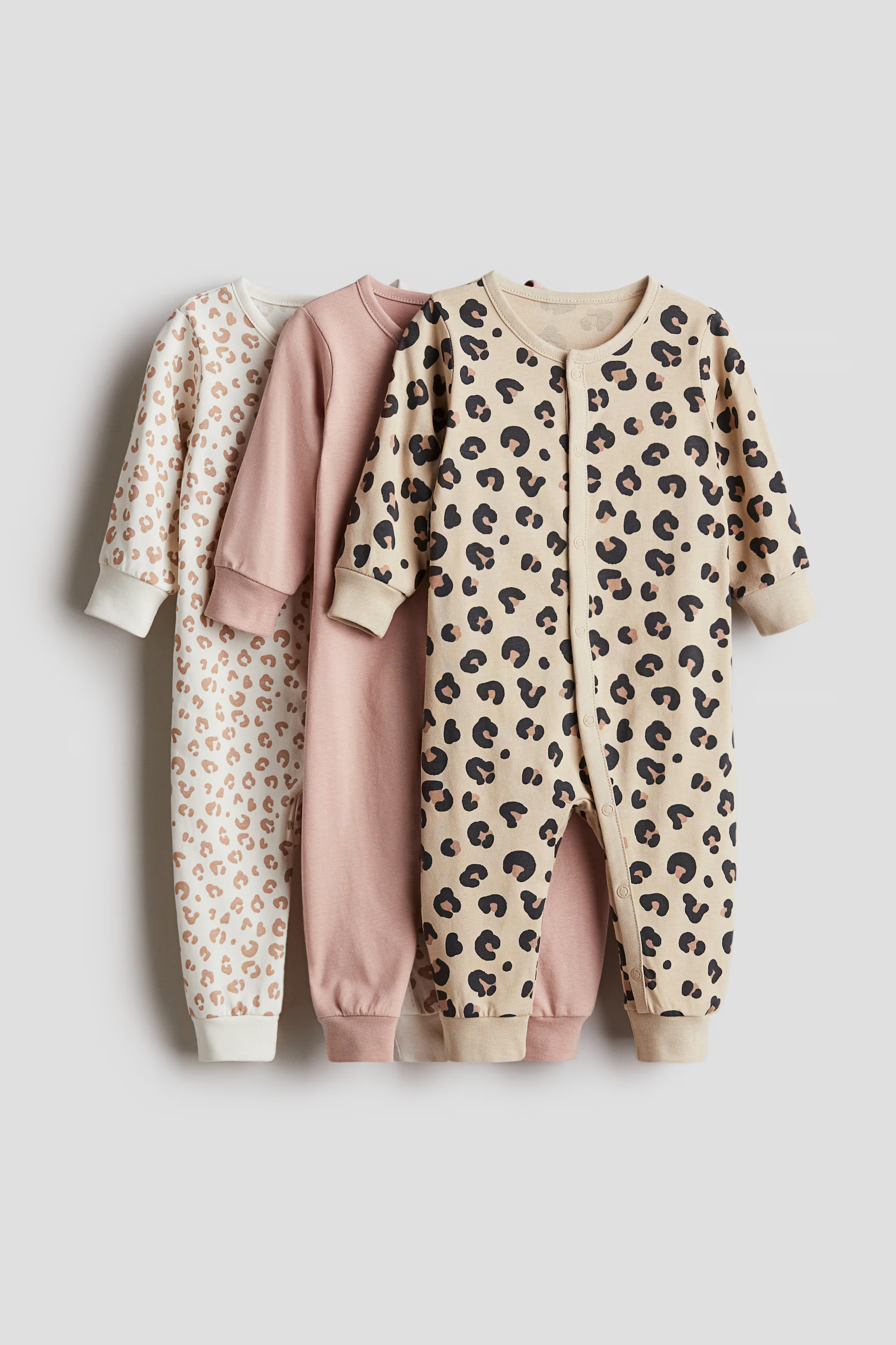 3-pack cotton sleepsuits | H&M (UK, MY, IN, SG, PH, TW, HK)