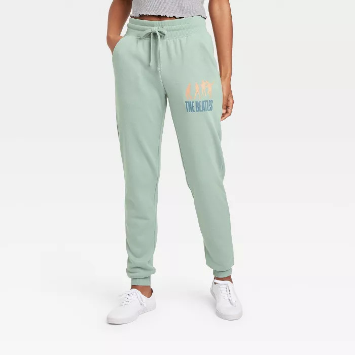 Women's With The Beatles Graphic Jogger Pants - Green | Target