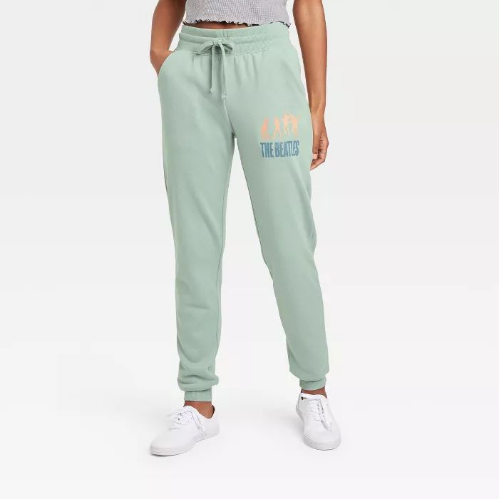Women's With The Beatles Graphic Jogger Pants - Green | Target